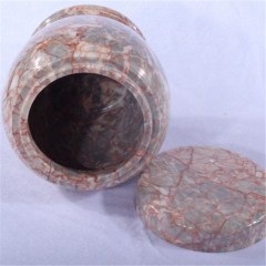 Red Marble stone ash urn
